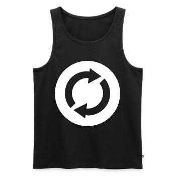 Repeating Silhouettes Pictogram Design - Men's Premium Organic Tank Top - black - Front - Michal (187cm)