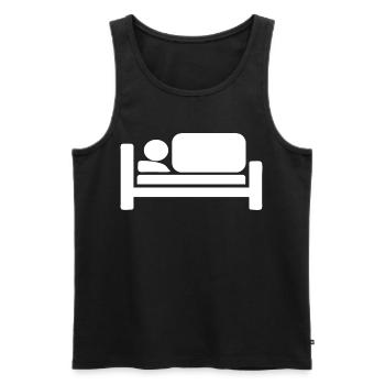 Cool Bed Silhouettes Pictogram Design - Men's Premium Organic Tank Top - black - Front - Michal (187cm)