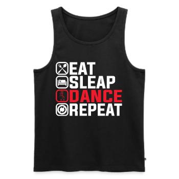 Eat Sleep Dance Repeat – Cooles Tanz Design - Männer Premium Bio Tank Top - Schwarz - Vorne - AI Model Male 178 light (178cm)