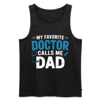 Meine Lieblingsdoktor ruft Papa - Männer Premium Bio Tank Top - Schwarz - Vorne - AI Model Male 178 light (178cm)