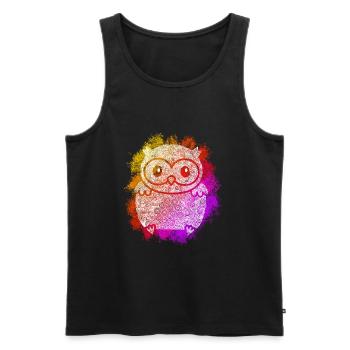 Zentangle Owl - Men's Premium Organic Tank Top - black - Front - AI Model Male 178 light (178cm)
