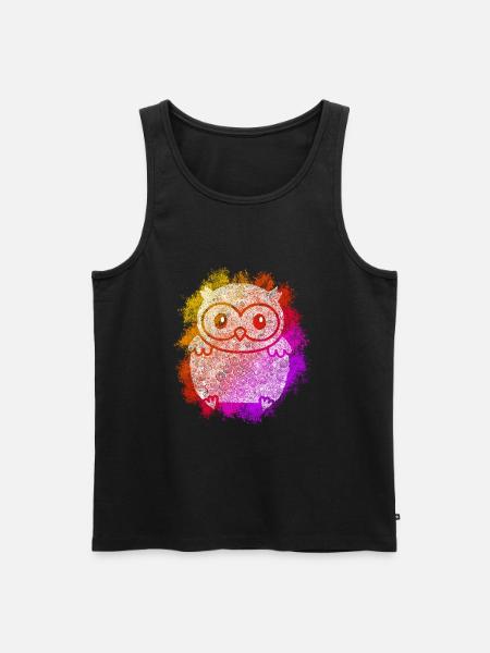 Zentangle Owl - Men's Premium Organic Tank Top - black