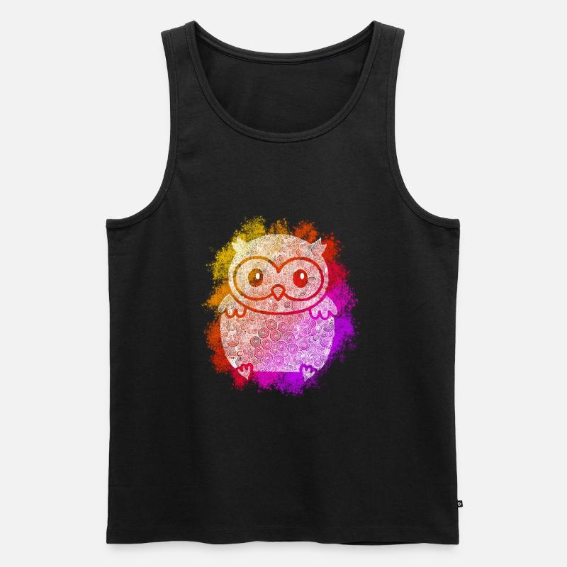 Zentangle Eule - Männer Premium Bio Tank Top - Schwarz