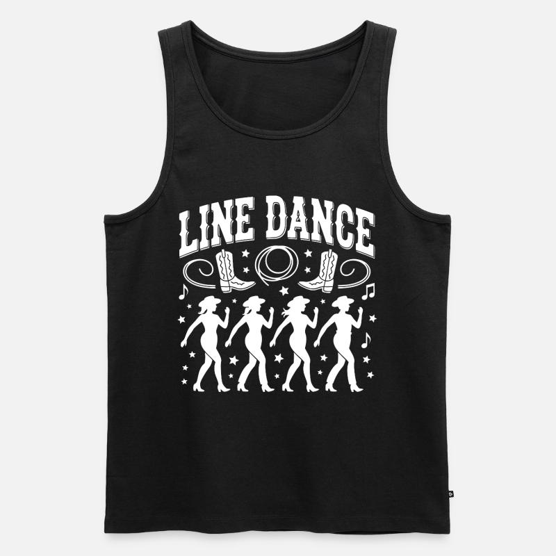 Line Dance Silhouetten Tanz - Männer Premium Bio Tank Top - Schwarz