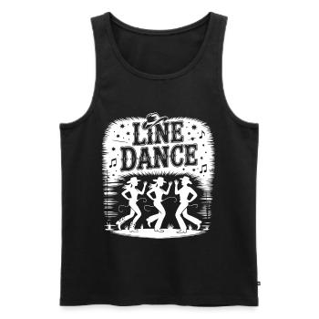 Line Dance Silhouettes - Men's Premium Organic Tank Top - black - Front - AI Model Male 178 light (178cm)
