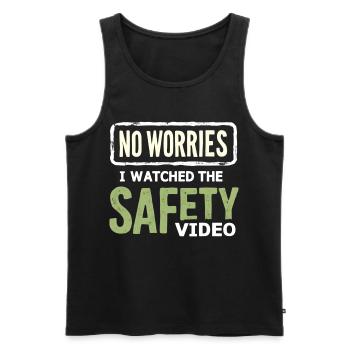 No Stress Safety Video Memes - Men's Premium Organic Tank Top - black - Front - Michal (187cm)