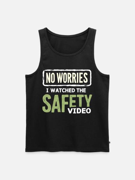 Kein Stress Sicherheitsvideo Meme - Männer Premium Bio Tank Top - Schwarz