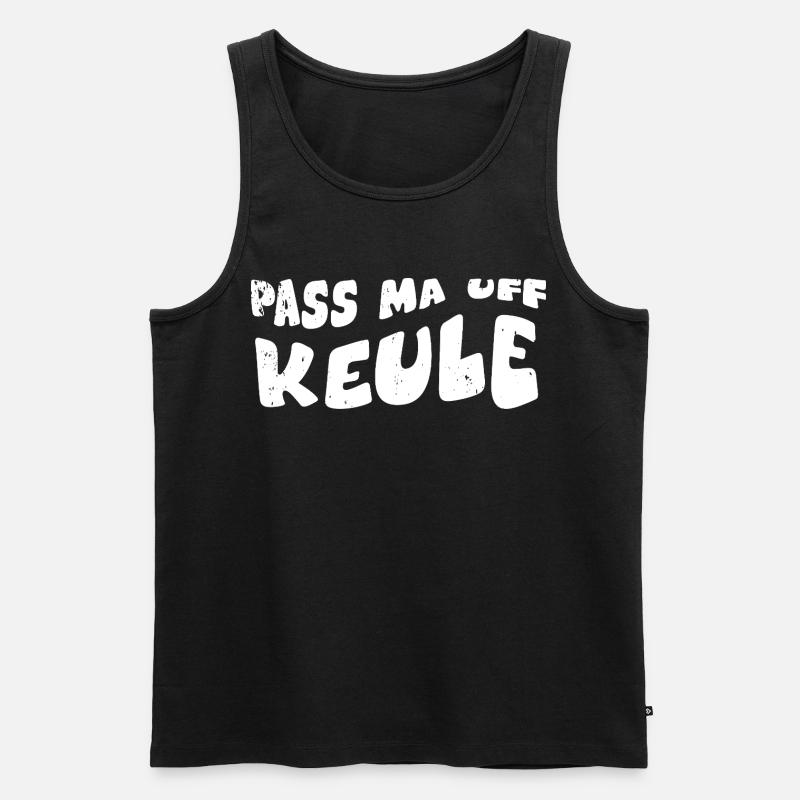 Pass ma auf Keule - Männer Premium Bio Tank Top - Schwarz