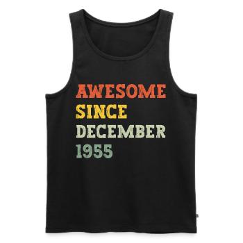 1955 December Birthday Gift - Men's Premium Organic Tank Top - black - Front - Michal (187cm)