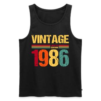 40e anniversaire 1986 Édition limitée - Débardeur bio Premium Homme - noir - Devant - Michal (187cm)