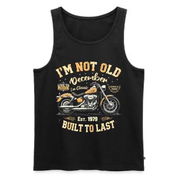 I'm not old December Built in 1979 - Men's Premium Organic Tank Top - black - Front - Michal (187cm)