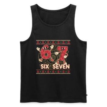 6 7 Six Seven Memes – Aura Points Christmas - Men's Premium Organic Tank Top - black - Front - AI Model Male 178 light (178cm)