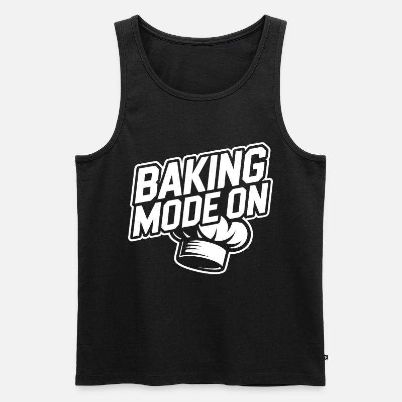 Backmodus Aktiv – Bäcker Stil - Männer Premium Bio Tank Top - Schwarz