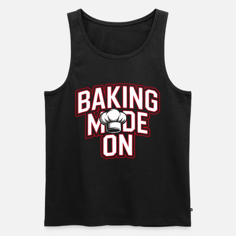 Backen Modus An - Kochhut Design - Männer Premium Bio Tank Top - Schwarz