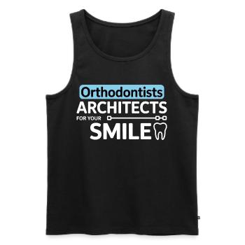 Orthodontists Architects For Your Smile Apparel  - Men's Premium Organic Tank Top - black - Front - AI Model Male 178 light (178cm)