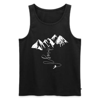 Avoriaz Ski Portes du Soleil Car Free Resort - Men's Premium Organic Tank Top - black - Front - AI Model Male 178 light (178cm)