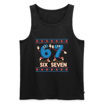 6 7 Six Seven Memes - Men's Premium Organic Tank Top - black - Front - AI Model Male 178 light (178cm)