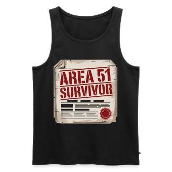 Lustiges Area 51 Überlebendes Alien UFO - Männer Premium Bio Tank Top - Schwarz - Vorne - AI Model Male 178 light (178cm)