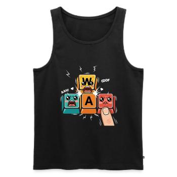 WASD Gamer Kawaii - Men's Premium Organic Tank Top - black - Front - Michal (187cm)