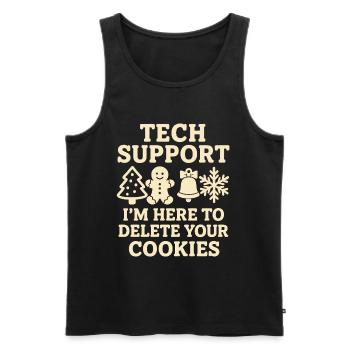 Support technique Je suis ici pour supprimer vos cookies - Débardeur bio Premium Homme - noir - Devant - AI Model Male 178 light (178cm)