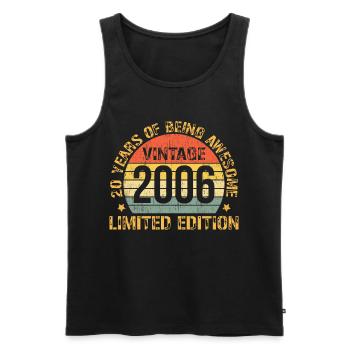 Vintage 2006 20th Birthday Gifts for Men Women - Männer Premium Bio Tank Top - Schwarz - Vorne - Michal (187cm)