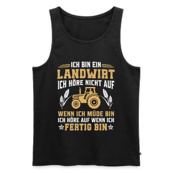 I'm a farmer I don't stop when I m - Men's Premium Organic Tank Top - black - Front - Michal (187cm)