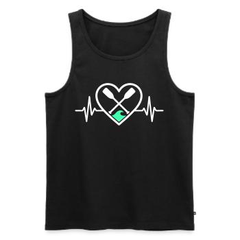 Canoe Kayak Heart Paddles Wave Sport Nature - Men's Premium Organic Tank Top - black - Front - Michal (187cm)