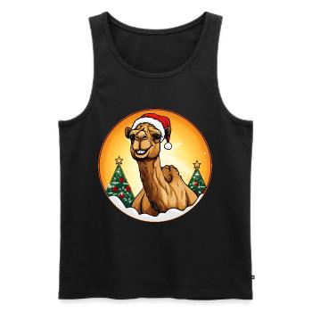 Kamele Weihnachten / Weihnachtsmann Kamel - Männer Premium Bio Tank Top - Schwarz - Vorne - Michal (187cm)