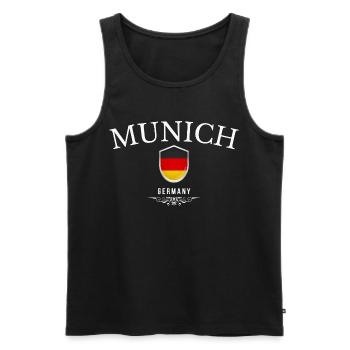 J’adore Munich, souvenir Munich - Débardeur bio Premium Homme - noir - Devant - Michal (187cm)