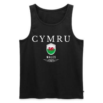 Welsh pride, I love Wales - Men's Premium Organic Tank Top - black - Front - Michal (187cm)
