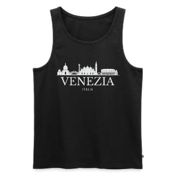 Silhouette de Venise, Venise Italie - Débardeur bio Premium Homme - noir - Devant - Michal (187cm)