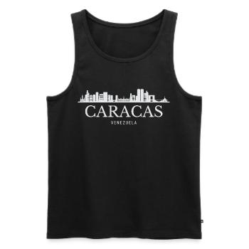Skyline de Caracas, Caracas Venezuela - Débardeur bio Premium Homme - noir - Devant - AI Model Male 178 light (178cm)