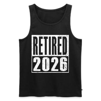 Pension 2026 Idée cadeau de pension de retraite pour retraité - Débardeur bio Premium Homme - noir - Devant - Michal (187cm)