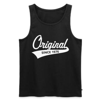 Original Since 1976 (Year of Birth, Birthday / W) - Men's Premium Organic Tank Top - black - Front - Michal (187cm)