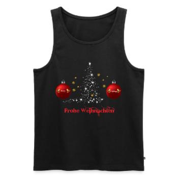 Frohe Weihnachten Ornamentbaum, Weihnachtsgeschenk - Männer Premium Bio Tank Top - Schwarz - Vorne - Michal (187cm)