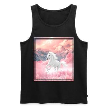 Pferd  - Männer Premium Bio Tank Top - Schwarz - Vorne - Michal (187cm)