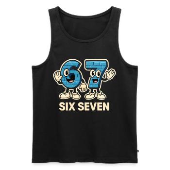 Six Seven Memes Funny 6 7 Gift Idea - Men's Premium Organic Tank Top - black - Front - AI Model Male 178 light (178cm)