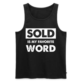 Lieblingswort Sold Shirt Statement - Männer Premium Bio Tank Top - Schwarz - Vorne - AI Model Male 178 light (178cm)