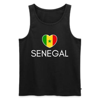 Cœur avec drapeau sénégalais, fierté sénégalaise - Débardeur bio Premium Homme - noir - Devant - AI Model Male 178 light (178cm)