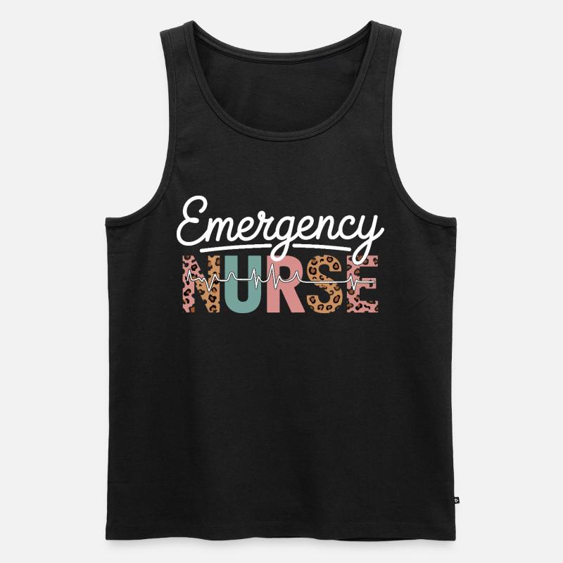 Emergency Nurse Leopard Print - Männer Premium Bio Tank Top - Schwarz
