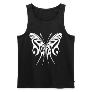 Papillon tribal métallisé - Débardeur bio Premium Homme - noir - Devant - AI Model Male 178 light (178cm)