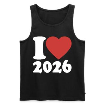 Happy New Year | I Love 2026 - Men's Premium Organic Tank Top - black - Front - Michal (187cm)