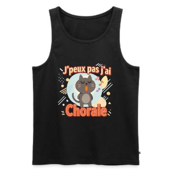 Chat chanteur Jpeux pas jai Chorale - Débardeur bio Premium Homme - noir - Devant - Michal (187cm)