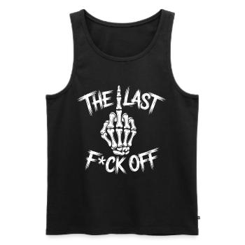 The Last F*ck Off – Skelett-Mittelfinger Design - Männer Premium Bio Tank Top - Schwarz - Vorne - Michal (187cm)
