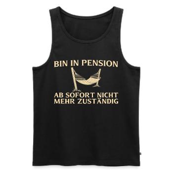 Pension Plus responsable - Retraité - Débardeur bio Premium Homme - noir - Devant - Michal (187cm)