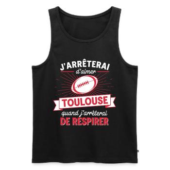 Fan, Rugby, Humor, Toulouse - Männer Premium Bio Tank Top - Schwarz - Vorne - AI Model Male 178 light (178cm)