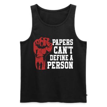 Menschlichkeit Papers Can't Define A Person - Männer Premium Bio Tank Top - Schwarz - Vorne - Michal (187cm)