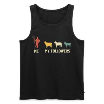 sheep me and my followers gift for sheep lover - Men's Premium Organic Tank Top - black - Front - AI Model Male 178 light (178cm)