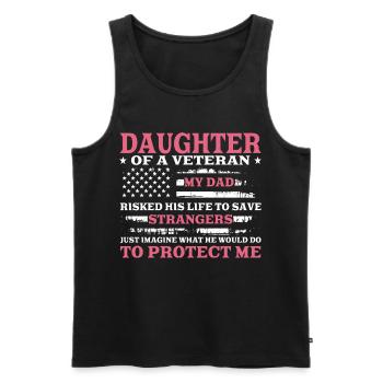 Daughter of a Veteran US Flag Pink - Men's Premium Organic Tank Top - black - Front - Michal (187cm)