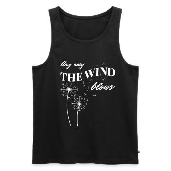 Any Way the Wind Blows – Dandelion Freedom - Men's Premium Organic Tank Top - black - Front - AI Model Male 178 light (178cm)